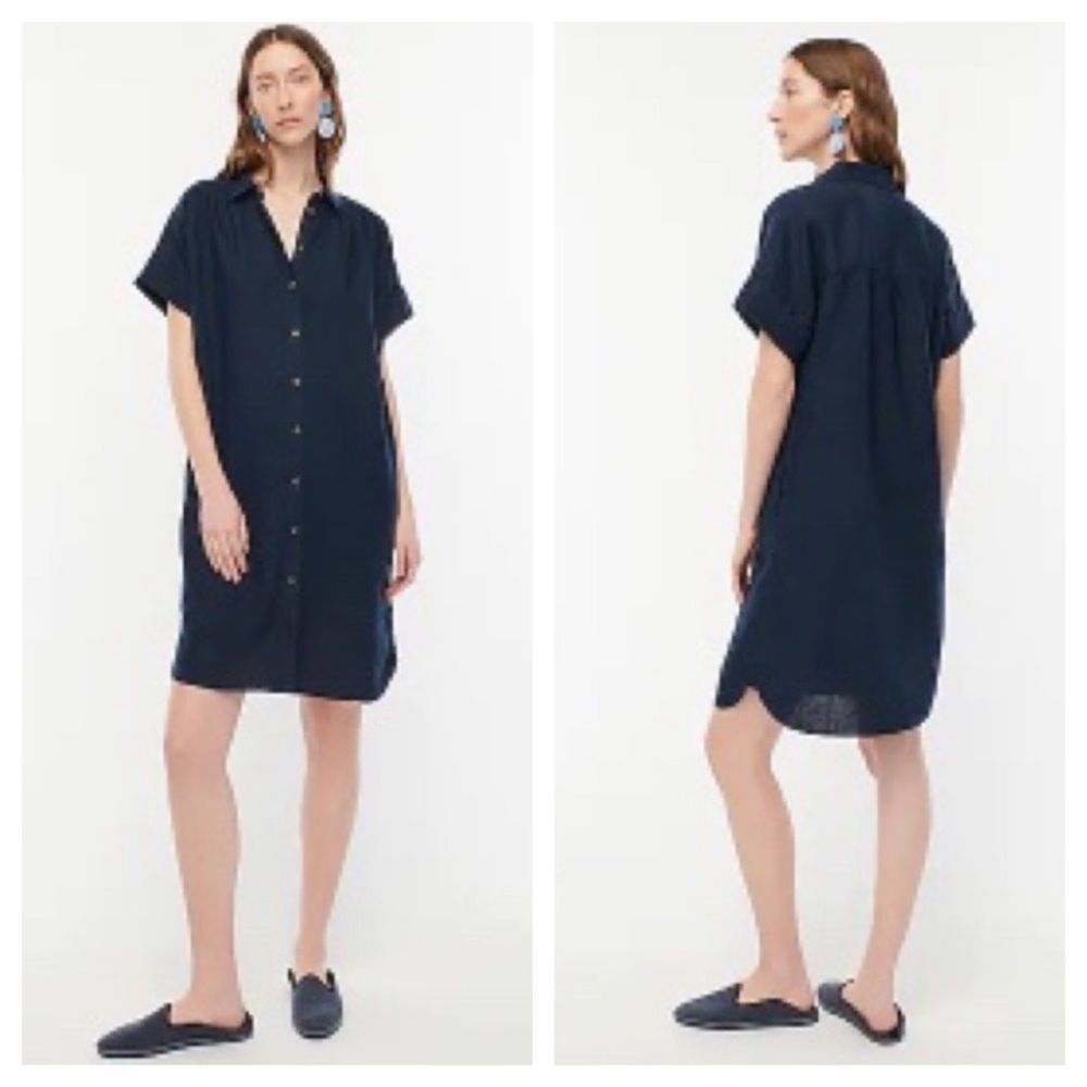 J. Crew relaxed fit short-sleeve Baird McNutt Irish linen shirtdress. Size XL.